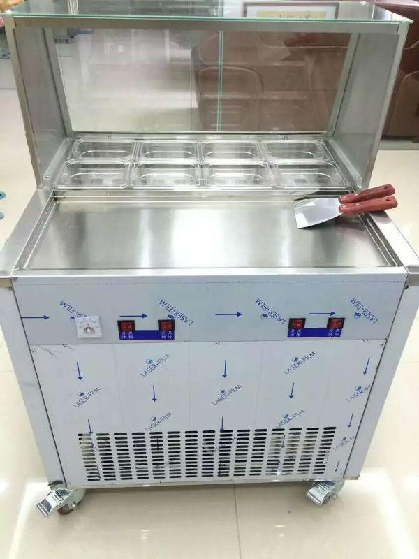 雙鍋+8桶 泰式炒冰淇淋卷機，炒冰激凌機 商用炒酸奶機
