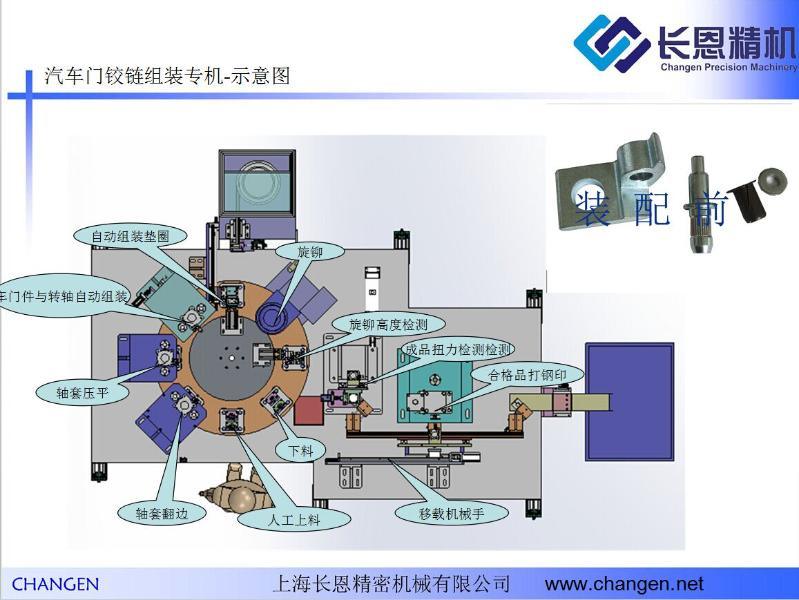 長恩精機提供全自動門鉸鏈組裝生產(chǎn)線