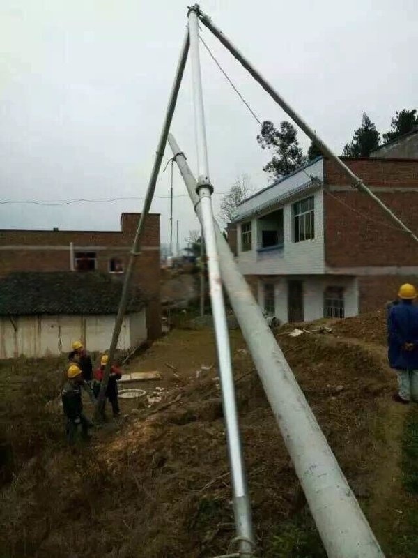 陜西鋁合金材質(zhì)電力立桿器立桿施工一體