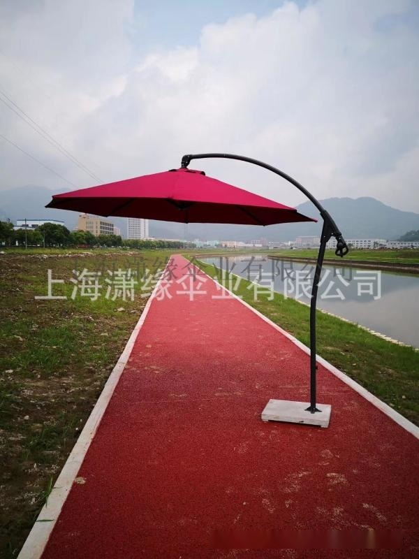 戶外遮陽庭院傘手推式吊傘香蕉邊柱側(cè)立太陽傘定做工廠