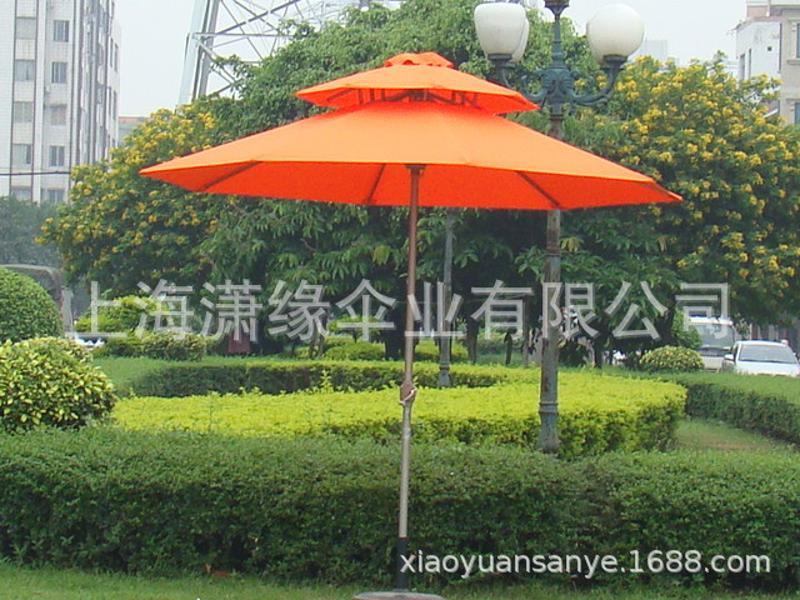 雙頂庭院傘定制雙層架中柱傘兩層通風(fēng)頂庭院傘定做廠家