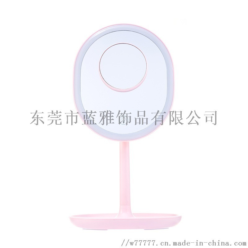 工廠led化妝鏡臺式補光梳妝鏡附5倍放大鏡旋轉鏡