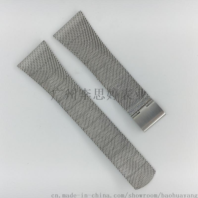 不銹鋼18*20mm收身網(wǎng)表帶銀色