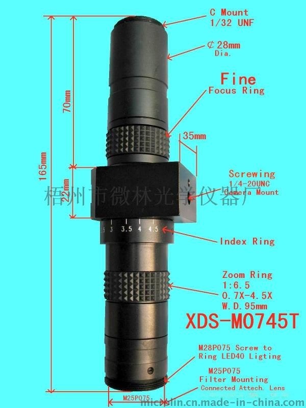 可旋轉3D變倍鏡頭0.7-4.5X