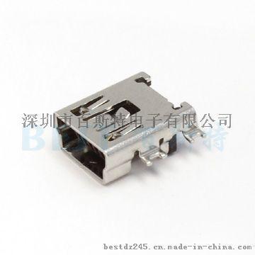 供應百斯特JML USB插座MIN USB-5P沉板長體
