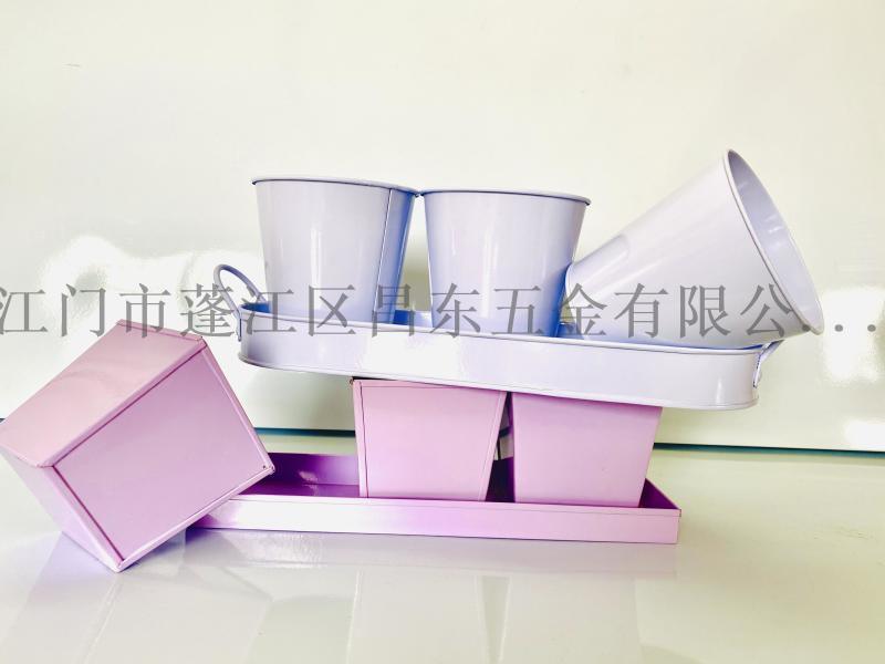 田園風(fēng)格手提吊掛鐵皮質(zhì)花桶花器，鐵皮小桶，鐵掛飾