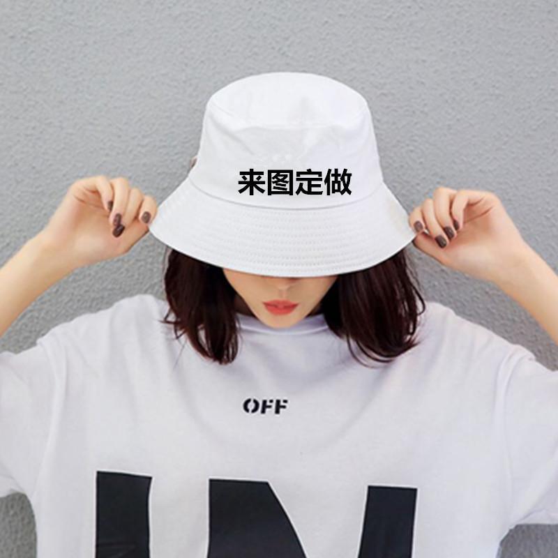 純色工作帽漁夫帽百搭太陽帽防曬紫外線遮陽帽斜紋滌棉布平頂帽
