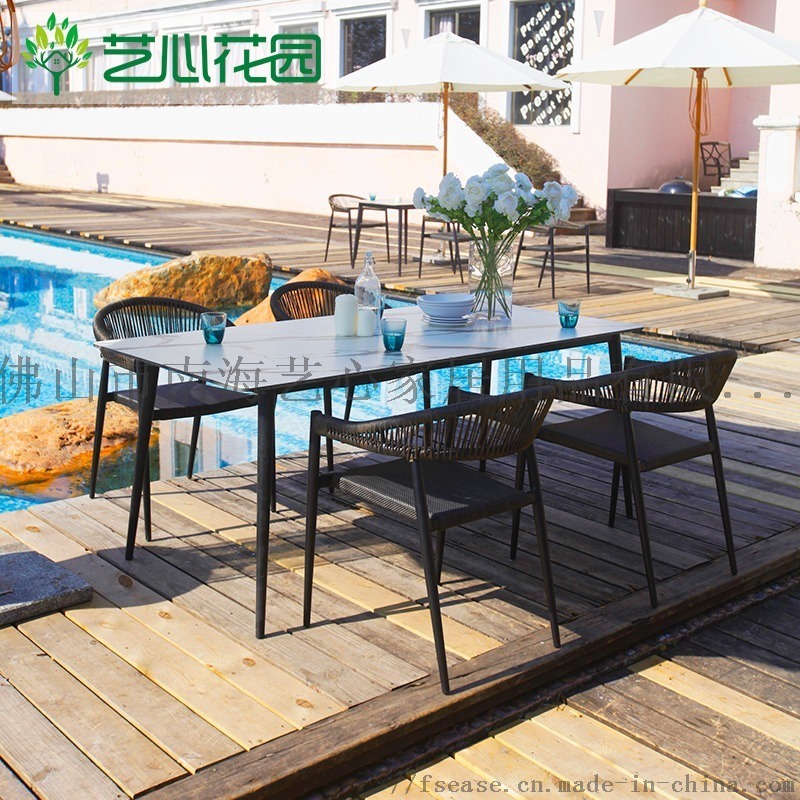 藝心花園 特斯林布椅 北歐風休閑戶外家具組合網(wǎng)布椅